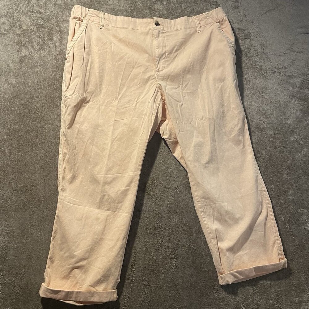 Old Navy Pants Women's 2X OG Chino Light Orange Stretch Cuffed Ankle Utility